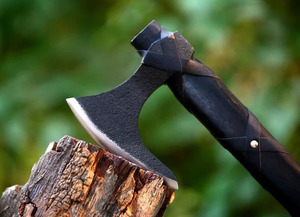 Hacha de mano personalizada para exteriores con mango de madera y hoja de acero de alto carbono, 24 pulgadas de longitud total, para camping y bushcraft - Product Image 4