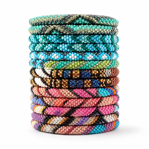 Wholesale Handmade Nepal Crochet Czech Glass Seed <b>Bead</b> Roll On <b>Bracelet</b> for Women Custom Fashion Jewelry - Product Image 2