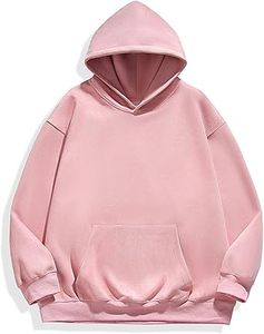 <b>Pink</b> Unisex Fleece Pullover <b>Hoodie</b> Regular Fit Solid Color Casual Autumn Wear Pocket Design Polyester/Cotton Quick Dry - Product Image 6