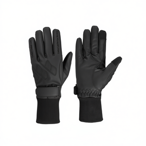 Custom Leather Long Winter Waterproof Silicone Printed Horse Riding <b>Gloves</b> <b>Warm</b> Insulated Equestrian Unisex Hook Loop Closure - Product Image 2
