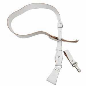 Sangle d'épaule vintage Sam Browne en cuir véritable blanc - Product Image 6