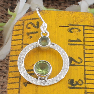 Boucles d'oreilles en argent sterling 925 avec péridot naturel de qualité AAA, pierres précieuses vert olive, bijoux pierres de naissance d'août pour femmes - Product Image 5