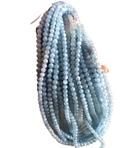 Calibrato Latteo <span class=keywords><strong>Acquamarina</strong></span> Rotonda perline di Pietra Allentati fare commercio all'ingrosso - Product Image 5