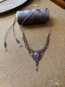 Handmade Rose Quartz Macrame Necklace Adjustable Wholesale - Product Image 3