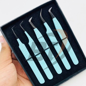 Pinzas de extensión de pestañas de Color personalizadas de alta calidad probadas a mano al por mayor tipo de punta puntiaguda de acero inoxidable sostenible - Product Image 4