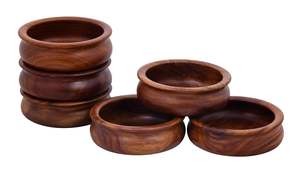 Bol de service multifonctionnel en bois massif en forme de main, artisanal, pour la cuisine et la table - Product Image 3