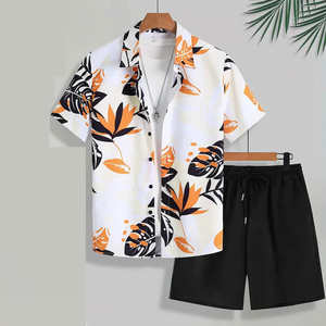 ชุดเซ็ตเสื้อยืดแขนสั้นลายดอกไม้คุณภาพสูงพร้อมกางเกงขาสั้นลำลองไร้ตะเข็บผ้าคอตตอนถักเนื้อนุ่ม 280GSM สำหรับฤดูร้อนจาก DUBBIX INDUSTRIES ขายส่ง - Product Image 1