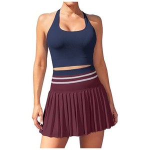 Jupes longues décontractées pour femmes en polyester et élasthanne de haute qualité, nouveau style hawaïen, broderie, écologiques, respirantes, pour le tennis - Product Image 5