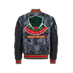 Chaqueta con estampado de letras camuflada de lana hecha a medida para hombres, descuento a granel, chaquetas universitarias de béisbol para jóvenes con insignias - Product Image 5