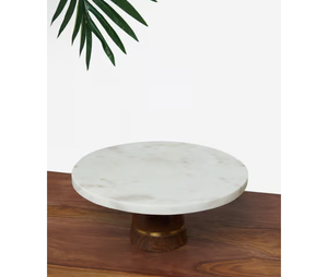 India Origin Supplier Selling <b>Marble</b> & Wood <b>Cake</b> <b>Stand</b> Elegant Design Wedding Decoration <b>Marble</b> <b>Cake</b> decoration Platter - Product Image 1