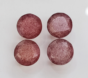 Cuarzo Fresa, Corte Brillante Redondo, Facetado, 15*15 mm, 14*14 mm, 12*12 mm, 11*11 mm, 10*10 mm, Gema 100% Natural - Product Image 4