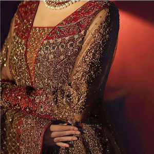 ชุดแต่งงานแบบอัฟกานิคูชีดีไซน์ใหม่ทันสมัย ประดับคริสตัลระยิบระยับ แต่งระบายยาวลากพื้น ทรงเอไลน์ ชุดเจ้าสาวแบบดั้งเดิมสำหรับงานแต่งงาน ตกแต่งอย่างหรูหรา 100% - Product Image 2