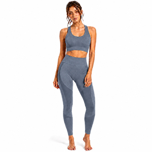 Private Label Women's Fitness Yoga Set Soft Stretch Sports Bra High Waist Workout Leggings ODM Clothing Supplier - Product Image 6