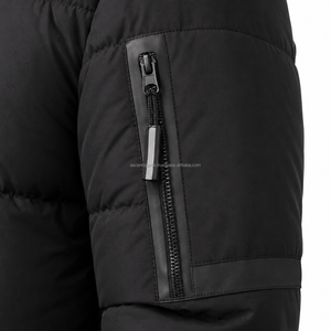 Veste d'hiver longue pour homme, rembourrée en coton, épaisse, chaude, imperméable, coupe-vent, col montant, design isolant, idéale pour les activités de plein air. - Product Image 4