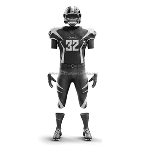 Ensemble d'uniformes de football américain sublimés imprimés pour hommes, 32 pièces, maillot à manches courtes ajusté et pantalon, 100 % évacuation de l'humidité - Product Image 2