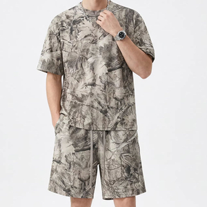 OEM Service Summer Wear Breathable T-Shirt And Shorts <b>Set</b> For Men Cotton Made Wholesale Men T-Shirt And Shorts <b>Set</b> - Product Image 1