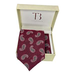 Conjunto combinado de cachemir y corbata de Cachemira de talla grande para mujer con patrón amplio de Paisley - Product Image 5