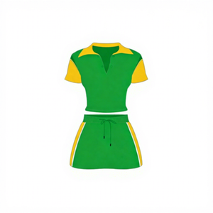 2026 Women's <b>Patchwork</b> Embroidered Lace-Up Polo <b>Shirt</b> Short-Sleeve T-<b>Shirt</b> and Mini Skirt 2-Piece Summer Casual Set - Product Image 6