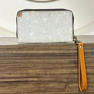 2026 Handcrafted Tooled Hair on Cowhide Leather Rfid Long Wallet <b>Purse</b> <b>Cute</b> Cherry Floral Multiple Card Organizer Women Clutches - Product Image 5