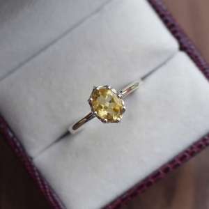 Citrine <b>Ring</b> S925 Sterling <b>Silver</b> Gemstone Jewelry Elegant Yellow Stone <b>Ring</b> For Women Fine <b>Statement</b> Jewelry - Product Image 1