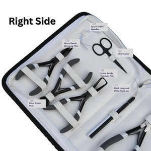 Complete Hair Extension <b>Kit</b> Crimping Plier Micro Beads Remover Hair Pull Loop <b>Tool</b> Curved Sewing Needles <b>Mini</b> Scissor Raxine - Product Image 4
