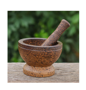 Mortero y Pilón de Madera 100% Natural, Molinillo de Especias, Triturador de Hierbas, Herramienta de Cocina - Product Image 3