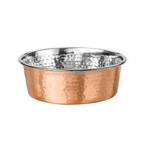 Cuenco de Metal martillado para mascotas, alimentador - Product Image 1
