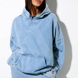 Conjunto de chándal de invierno oversize con capucha y lavado ácido para mujer, 2 piezas: joggers de cintura alta y sudadera, 100% algodón, ecológico y de secado rápido. - Product Image 3