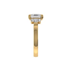 <b>Emerald</b> Cut Lab Grown Diamond <b>Ring</b> 925 <b>Silver</b> 9kt, 14kt, 18kt Gold Diamond <b>Rings</b> for Women's Engagement <b>Ring</b> - Product Image 2