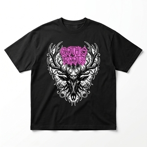 Camiseta Negra de Hombre con Diseño Gráfico de Alas de Ángel Esqueléticas, Modelo Fallen and Forgotten - Product Image 4