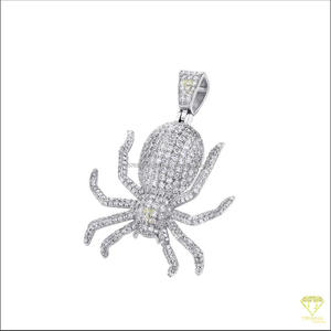 Colgante de Araña Premium con Piedras de Moissanita, Chapado en Rodio, Estilo Hip Hop, Joyería Urbana, Regalo - Product Image 6