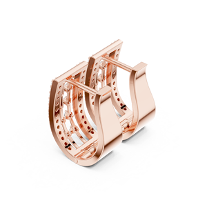 ต่างหูห่วงทรงกลมประดับเพชรทรงบริลเลียนท์ 0.54 กะรัต ทองคำชมพู 14K เพชรเพาะเลี้ยงในห้องปฏิบัติการ ดีไซน์ทันสมัยสำหรับผู้หญิง - Product Image 2