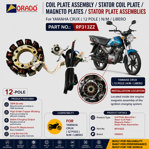 yamaha crux 12 pole new model libero stator coil plate assembly export quality for two wheeler spare parts india orado - Product Image 3