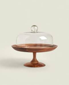 Support à gâteau en bois de qualité supérieure avec couvercle en verre pour présentation de desserts et cadeaux lors de réceptions de mariage - Product Image 4