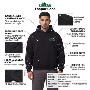 เสื้อผู้ชายไซส์ใหญ่ แบบสปอร์ต พิมพ์ลาย ระบายอากาศ กันลม 2-in-1 มีฮู้ด ซิปเต็มตัว ผ้าฝ้าย 100% เป็นมิตรกับสิ่งแวดล้อม น้ำหนักเบา แห้งเร็ว - Product Image 6