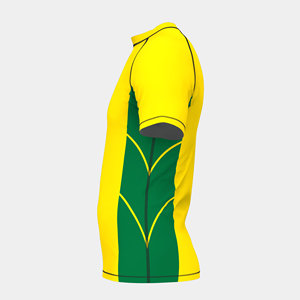 Premium Yellow Green Short Sleeve Rash Guard | Quick Dry MMA BJJ <b>Surfing</b> Training Wear - Product Image 4