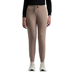 Pantalon de jogging large pour femme, taille haute, cordon de serrage, bas élastiqué, coupe ample, respirant, coton et élasthanne, décontracté - Product Image 1