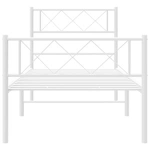 Base de Cama Doble de Metal con Recubrimiento de Polvo Blanco, Elegante Estructura Metálica para Camas - Product Image 4