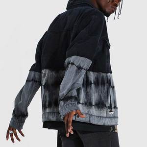 Ventes chaudes - Vestes en jean réversibles écologiques à col montant, style streetwear décontracté surdimensionné, impression de logo personnalisée, prix bas - Product Image 2