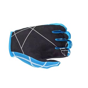 Gants de cyclisme à demi-doigts, bleu noir, motif croisé, respirants, en polyester et nylon, unisexes, pour la course, fermeture auto-agrippante - Product Image 3