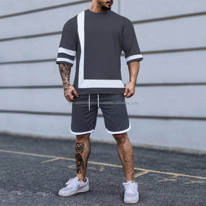 New 2025 High Quality Summer T-shirt and Shorts Set Custom <b>Logo</b> 100% Cotton Digital Printing Men's Shorts and T-Shirt Sets - Product Image 2