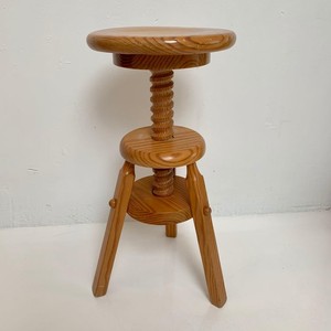 Handcrafted Pine Wood <b>Adjustable</b> <b>Stool</b> | Wholesale Wooden Pedestal <b>Stools</b> India - Product Image 1