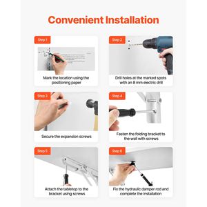Wall Mounted 31.5 X 15.7 Inches Foldable Computer <b>Desk</b> with Iron Bracket Floating Design for <b>Small</b> Spaces - Product Image 5