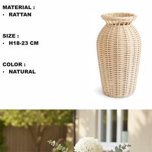 Cesta redonda de ratán, florero artesanal de 7 piezas - Product Image 2