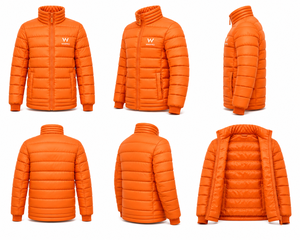 แจ็คเก็ตพัฟเฟอร์ฤดูหนาวคุณภาพสูงสำหรับผู้ชายจาก WARPRO INDUSTRY เสื้อกันหนาวอุ่น กันลม ระบายอากาศได้ดี มีฮู้ด คอตั้ง ซิปยาวเต็มตัว - Product Image 3