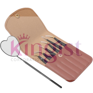 Ensemble de pinces à cils avec étui, logo personnalisé, acier inoxydable bleu, logo sur mesure - Product Image 5