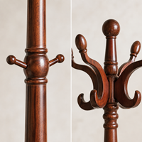 Porte-manteau moderne en bois sur pied, gain de place, pour chapeaux et vêtements, idéal pour chambre, salon, salle de bain, hôtel