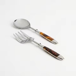 Stainless Steel Metal Salad <b>Server</b> Set Elegant <b>Buffet</b> Service Collection for Hospitality - Product Image 1