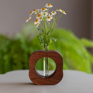 Jarrón de Madera Natural Estilo Art Deco, Jarrón de Pared de 4-6 Pulgadas, Ecológico, Hecho a Mano, FAIZA CRAFT FC-9032 - Product Image 1