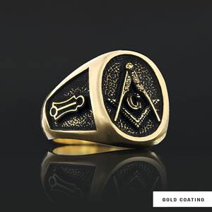 แหวนเมสัน BOJ รุ่น 031 แหวนสั่งทำพิเศษสำหรับทุกเพศ แหวนตราประทับฟรีเมสันแบบปรับแต่งได้ แหวนตราประทับมาสเตอร์เมสันเท็กซัส ฮิปฮอป สีเงิน ราคาประหยัด - Product Image 5